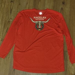 Magellan Outdoors Longhorn Redish Orange Long Sleeve Tee
